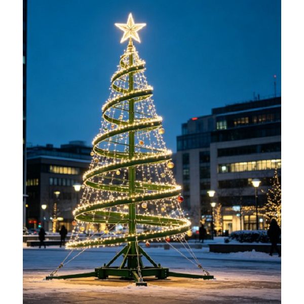 Spiral jólatré með stjörnu topper